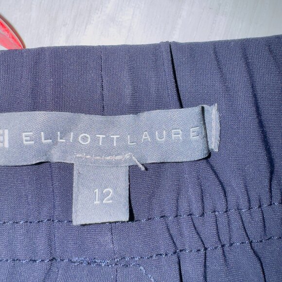 Elliott Lauren Navy Pull-On Ankle Pants Women's 12 Stretch Tapered Leg Jogger - Picture 6 of 6